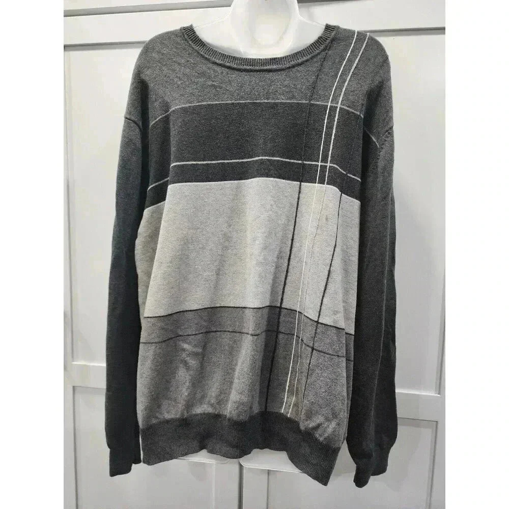 Tasso Elba Mens XXL Sweater Cotton Grey